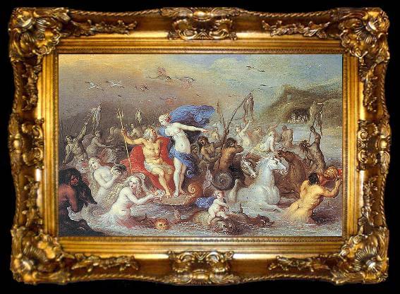 framed  unknow artist Der Triumphzug von Neptun und Amphitrite, ta009-2
